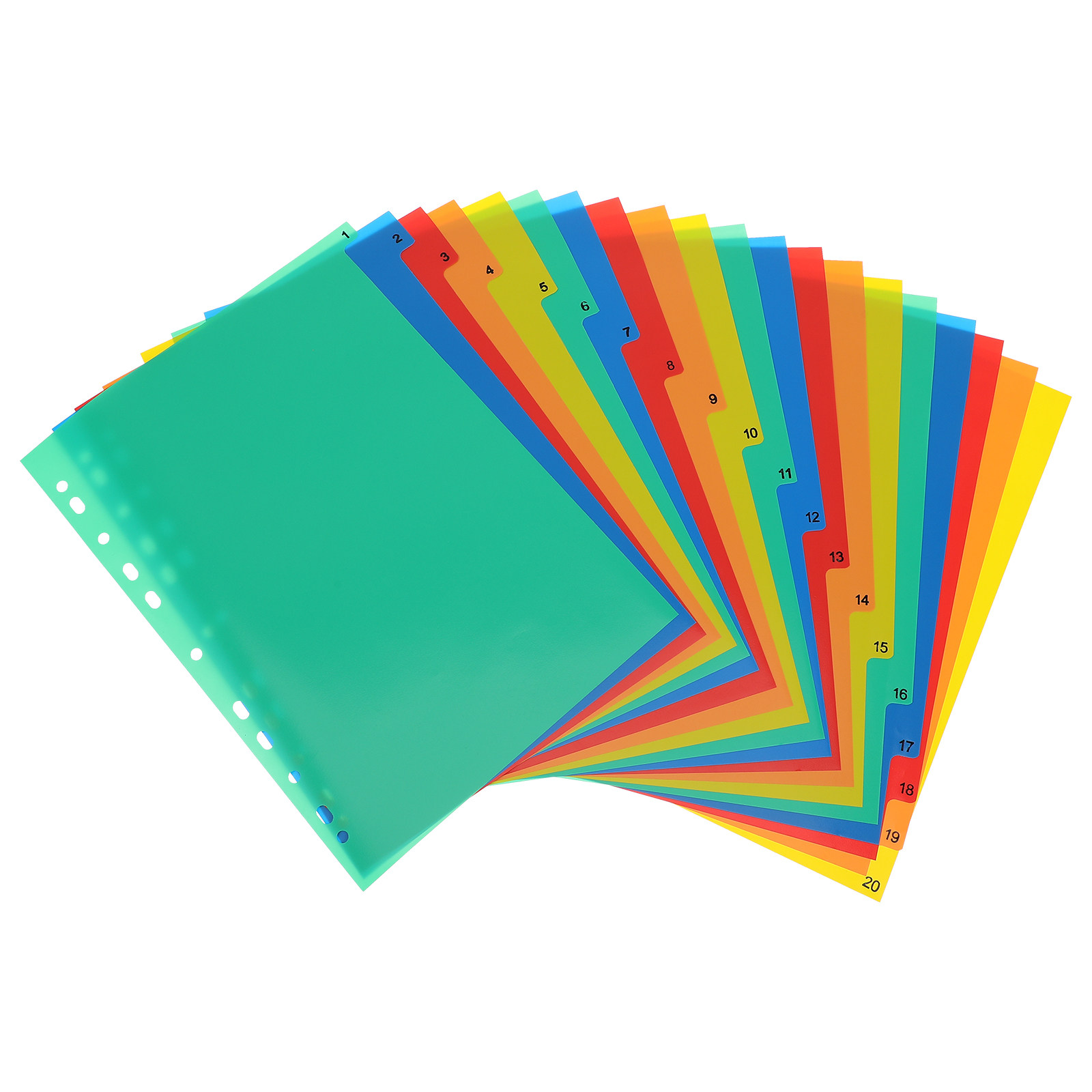 Tab Divider A4 - 20 Pages A4 Colorful Plastic Binder