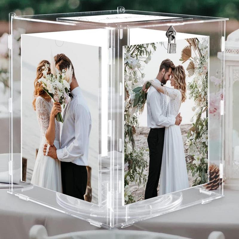 Card Index Box - Acrylic Wedding Card Box With Lock