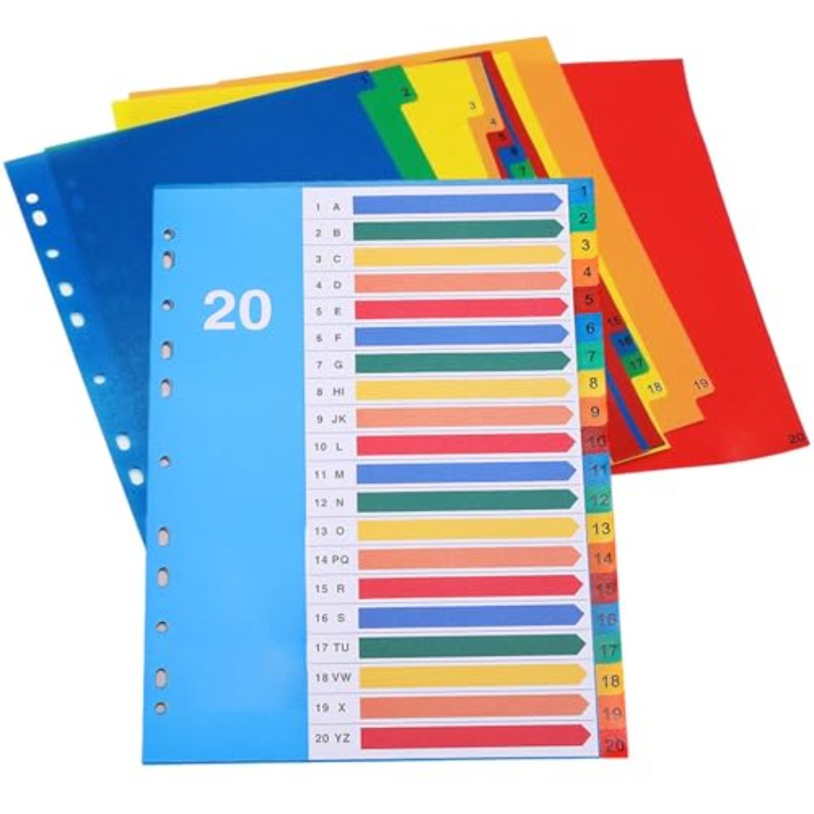 Binder Dividers, 20 Tabs, Cust - огляд і ціна Tab Divider A4