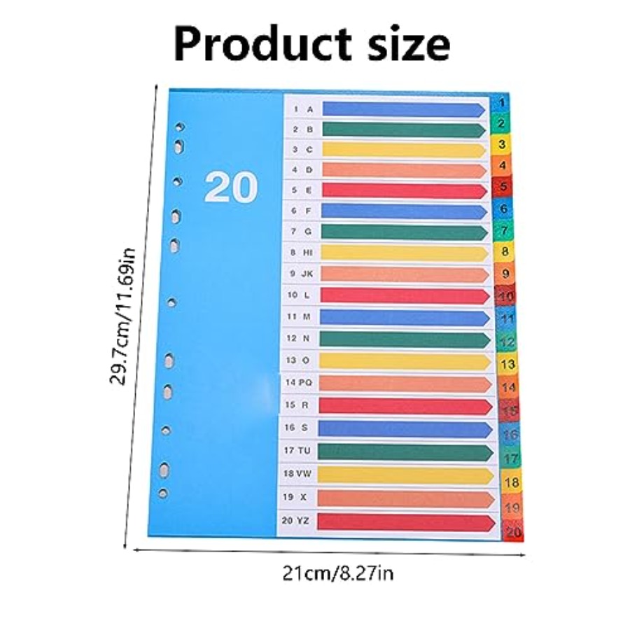Binder Dividers, 20 Tabs, Cust - огляд і ціна Tab Divider A4