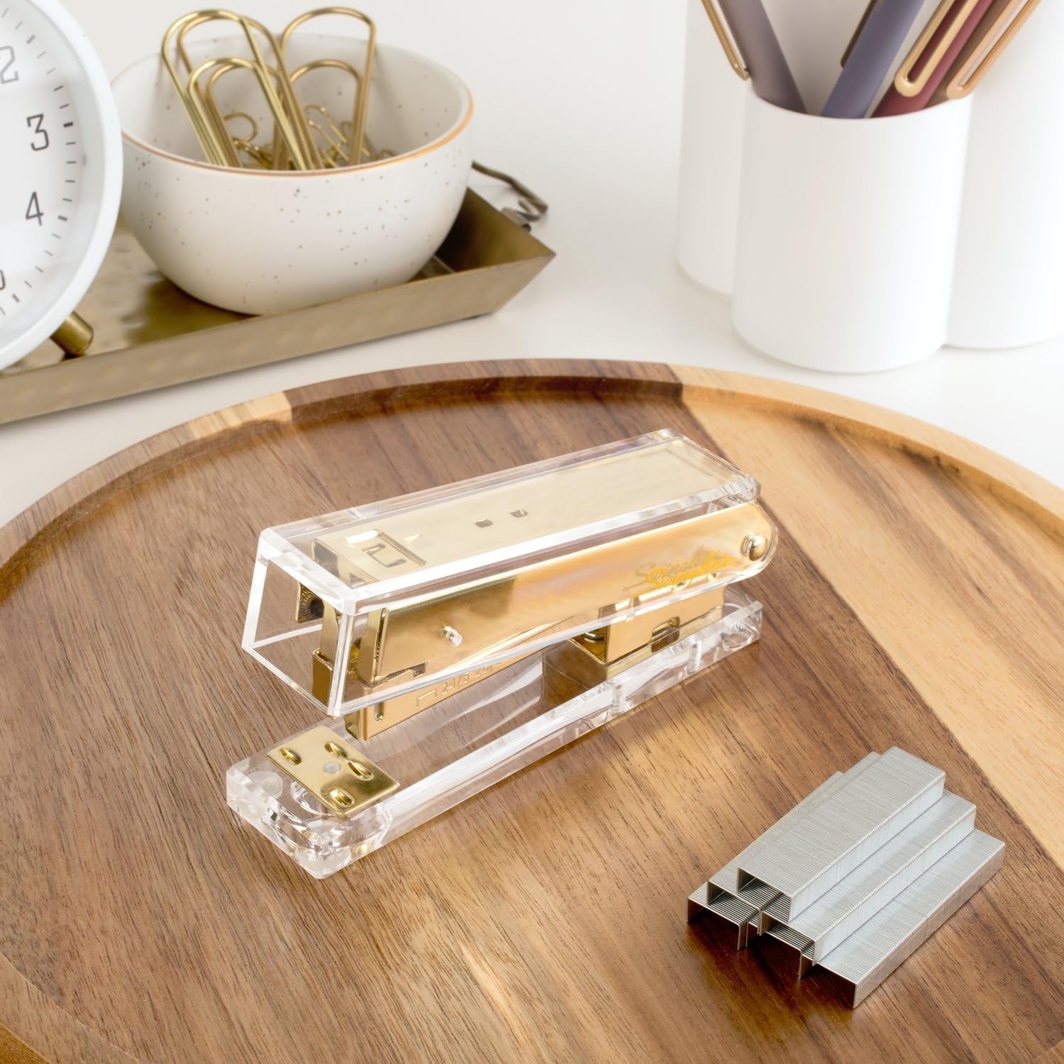 Clear Acrylic Gold Stapler, 20 - огляд і ціна Stapler Half Strip