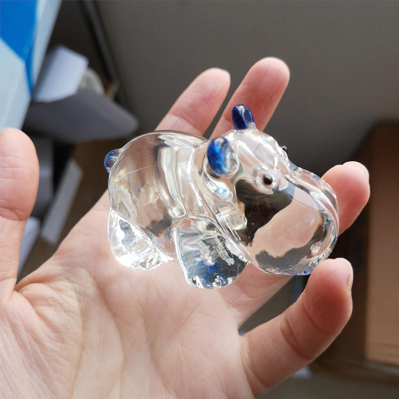 1PC Crystal Hippo Figurine Col - огляд і ціна Paper Weight Crystal