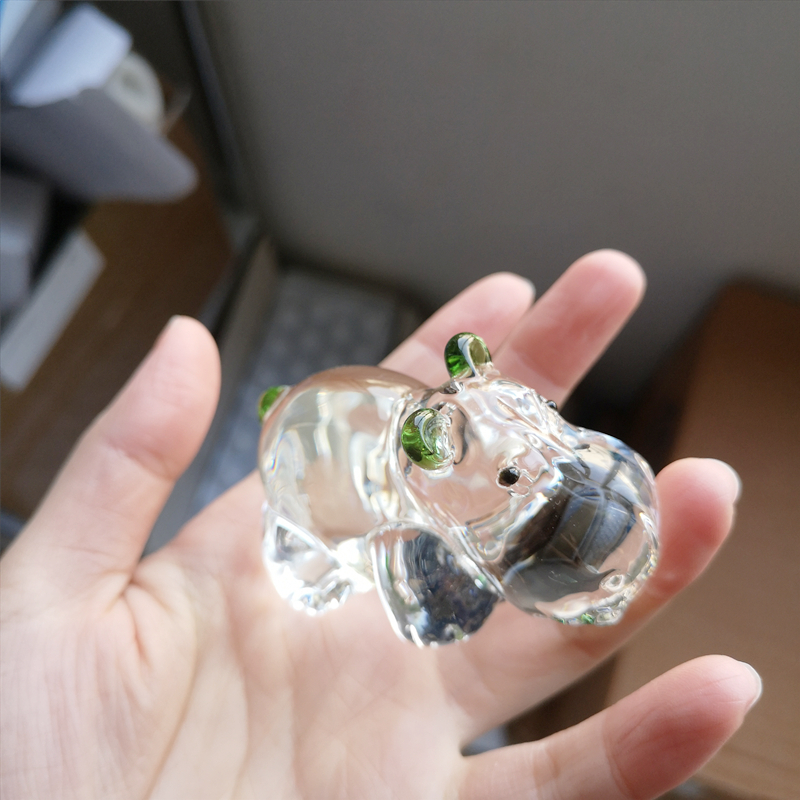 1PC Crystal Hippo Figurine Col - огляд і ціна Paper Weight Crystal