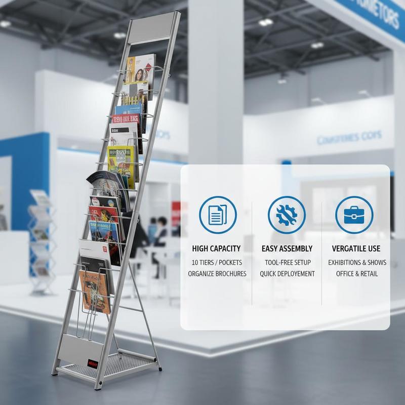 Brochure Display Rack, 10 Pock - огляд і ціна Magazine Holder Rack